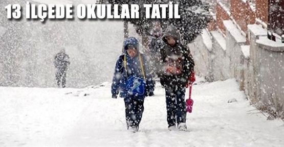 13 İLÇEDE OKULLAR TATİL EDİLDİ