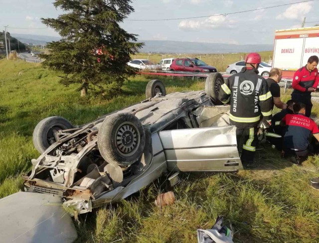 Bayram ziyaretinden dönen ailenin aracı takla attı: 1’i ağır 3 yaralı