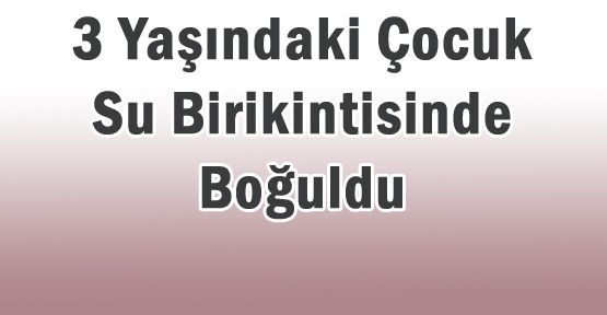 3 YAŞINDAKİ KIZ ÇOCUĞU BOĞULDU