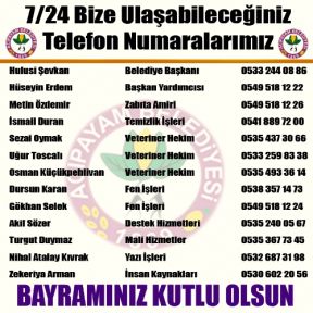 ACIPAYAM BELEDİYESİ BAYRAMDA KESİNTİSİZ HİZMET VERECEK