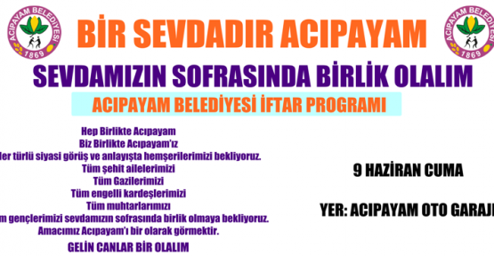 ACIPAYAM BELEDİYESİ İFTAR PROGRAMI