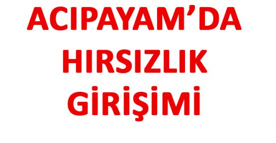 ACIPAYAM'DA HIRSIZLIK GİRİŞİMİ