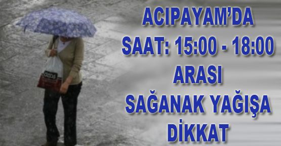 ACIPAYAM'DA YAĞMUR UYARISI