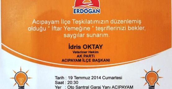 AK PARTİ ACIPAYAM İLÇE TEŞKİLATINDAN İFTAR YEMEĞİ 