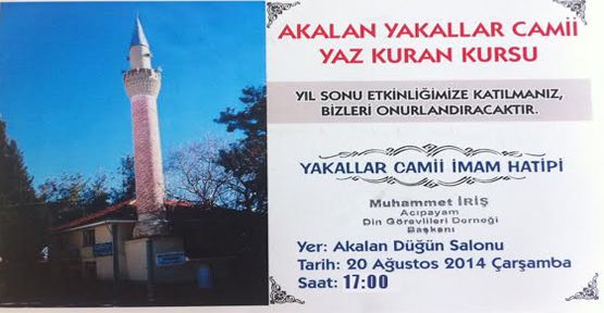 AKALAN YAKALLAR CAMİİ KURAN KURSU YIL SONU ETKİNLİĞİ