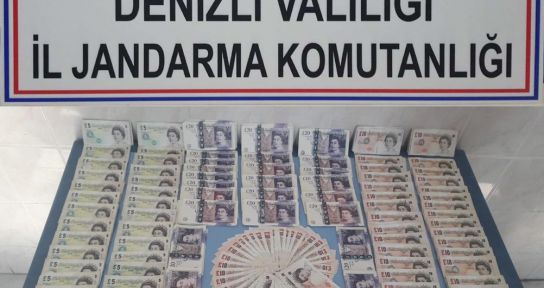 Denizli’de kalpazanlara sahte İngiliz poundu operasyonu