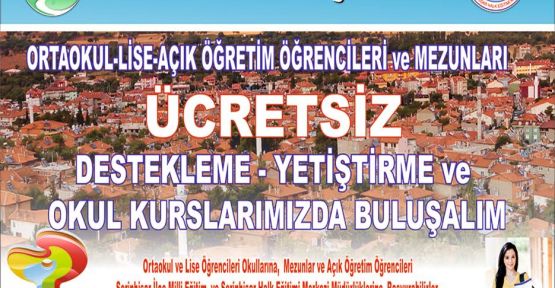 ÜCRETSİZ MEB DESTEKLEME VE YETİŞTİRME KURSLARI AÇILACAK