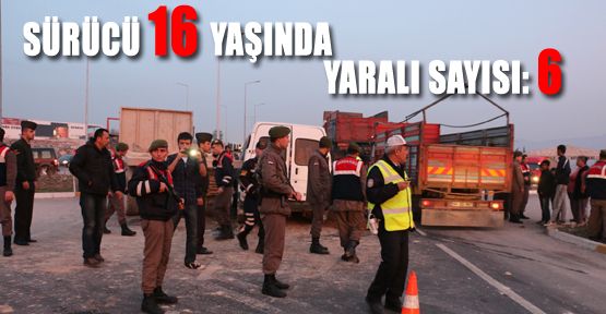 16 YAŞINDAKİ SÜRÜCÜ KAZA YAPTI: 6 YARALI