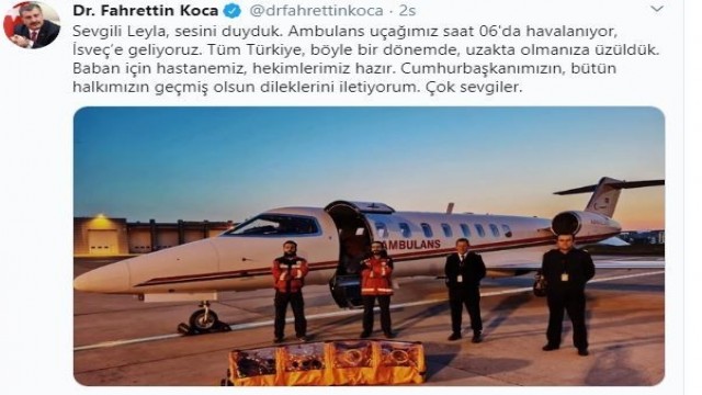 Bakan Koca talimat verdi, İsveç’te yaşayan Covid-19 hastası Türkiye’ye getiriliyor