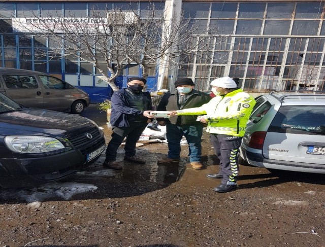 Sanayi esnafına maske dağıtıldı