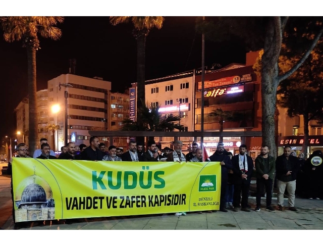 İsrail'in Mescid-i Aksa’ya yönelik çirkin saldırısı Denizli’de protesto edildi