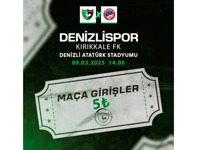 Bilet fiyatını 5 TL yapan Denizlispor’dan taraftara çağrı