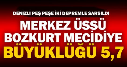 Denizli Bozkurt'ta Deprem