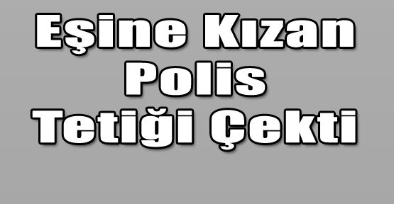 EŞİYLE KAVGA EDEN POLİS KENDİSİNİ YARALADI