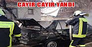 ARAÇ YANGININI İTFAİYE SÖNDÜRDÜ